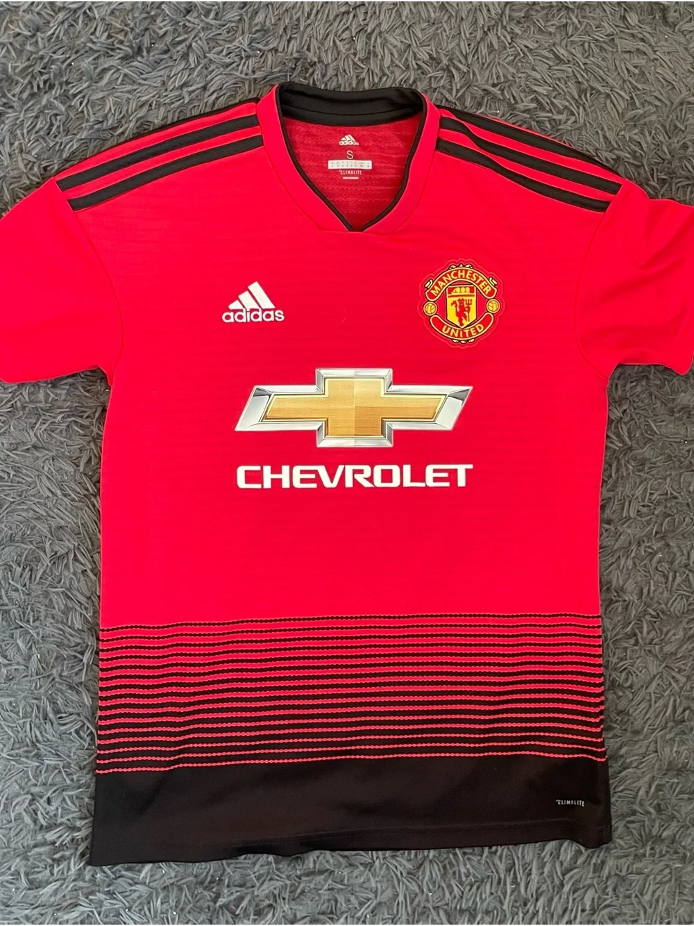 Men Size Small Adidas Manchester United 2018 2019 Football Shirt Soccer Jersey